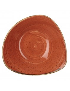 Churchill Stonecast Lotus Triangular Bowl Spiced Orange 228mm