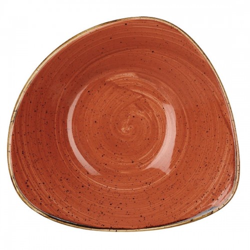 Churchill Stonecast Lotus Triangular Bowl Spiced Orange 228mm