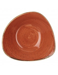 Churchill Stonecast Lotus Triangular Bowl Spiced Orange 177mm