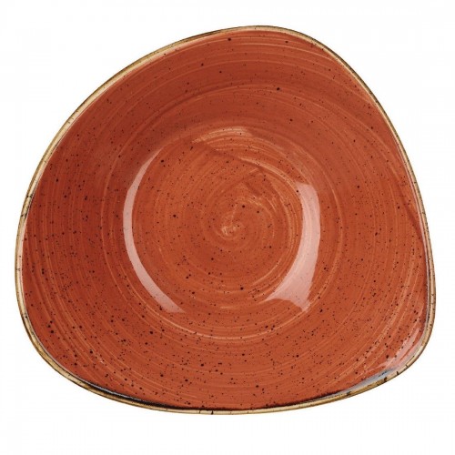 Churchill Stonecast Lotus Triangular Bowl Spiced Orange 177mm