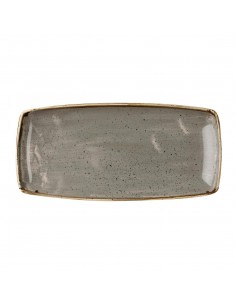 Churchill Stonecast X Squared Oblong Plate Peppercorn Grey 298mm