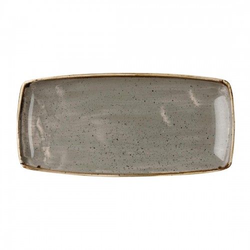 Churchill Stonecast X Squared Oblong Plate Peppercorn Grey 298mm