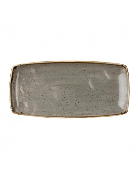Churchill Stonecast X Squared Oblong Plate Peppercorn Grey 298mm