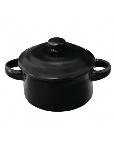 Olympia Mini Round Pots Black 142ml 5oz