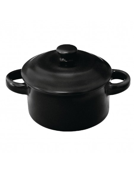 Olympia Mini Round Pots Black 142ml 5oz