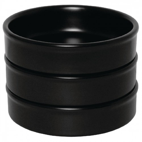 Olympia Mediterranean Stackable Dishes Black 102mm