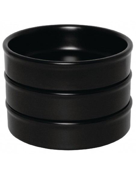 Olympia Mediterranean Stackable Dishes Black 102mm