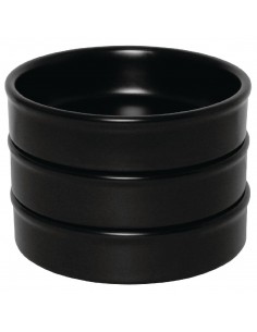 Olympia Mediterranean Stackable Dishes Black 134mm 2