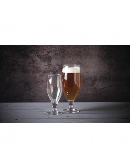 Arcoroc Cervoise Nucleated Stemmed Beer Glasses 320ml CE Marked at 284ml