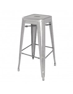 Bolero Bistro Galvanised SteelÂ High Stool (Pack of 4)