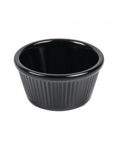 Kristallon Melamine Fluted Ramekins Black 57mm