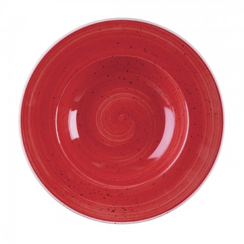 Churchill Stone Cast Berry Red Wide Rim Bowl 280mm
