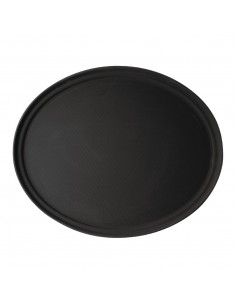 Cambro Camtread Large Black Tray Oval 68cm