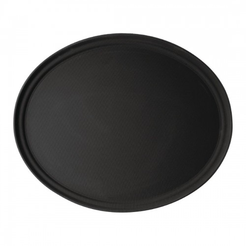 Cambro Camtread Large Black Tray Oval 68cm