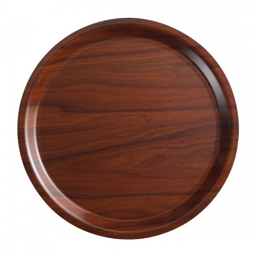 Cambro Mykonos Food Tray Walnut Round 380mm