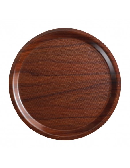 Cambro Mykonos Food Tray Walnut Round 380mm