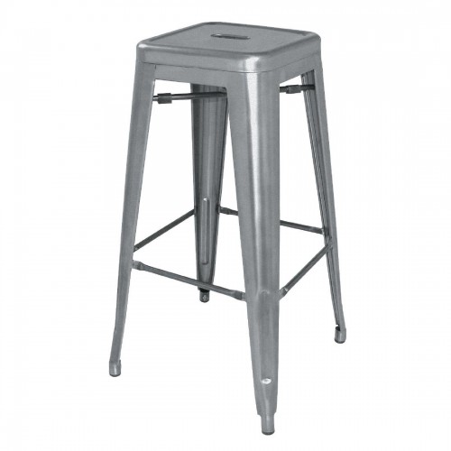 Bolero Bistro Steel High Stool Gun Metal (Pack Of 4)