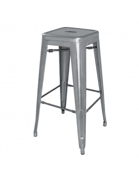 Bolero Bistro Steel High Stool Gun Metal (Pack Of 4)