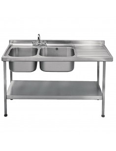 Franke Sissons Self Assembly Stainless Steel Double Sink Right Hand Drainer 1500x600mm