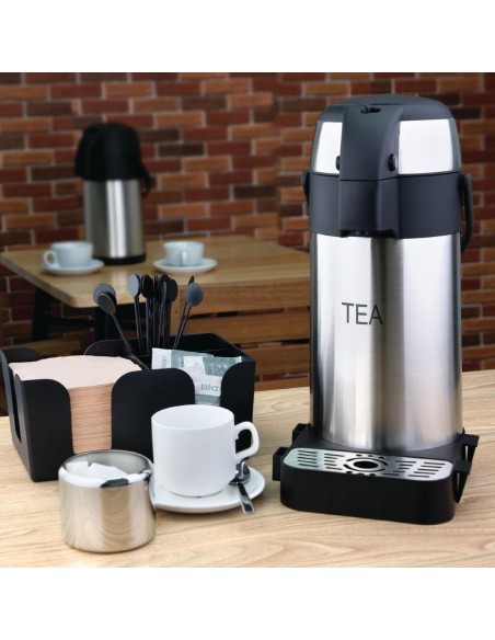 Olympia Pump Action Airpot Etched 'Tea' 3Ltr