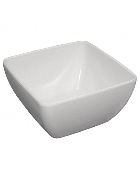 Curved White Melamine Bowl 8in