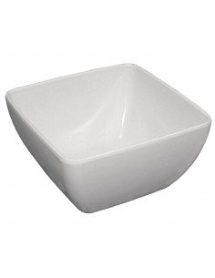 Curved White Melamine Bowl 11in