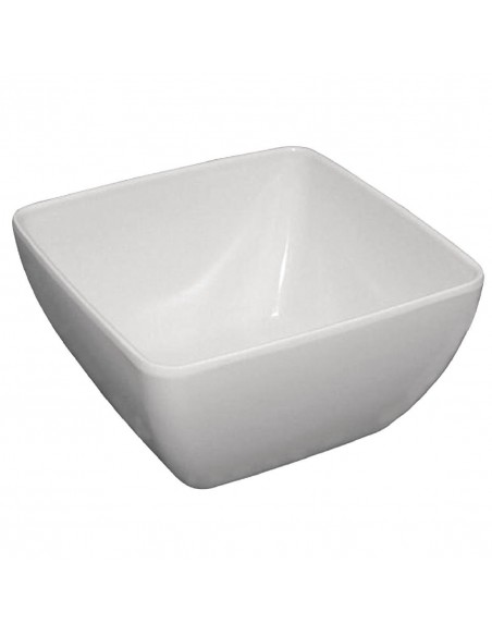 Curved White Melamine Bowl 11in