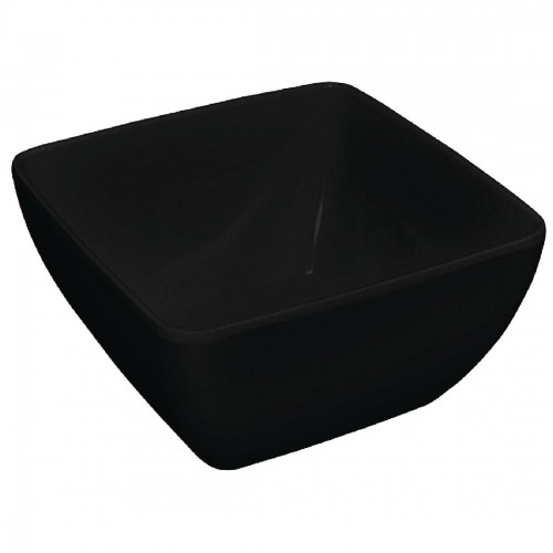 Curved Black Melamine Bowl 11in