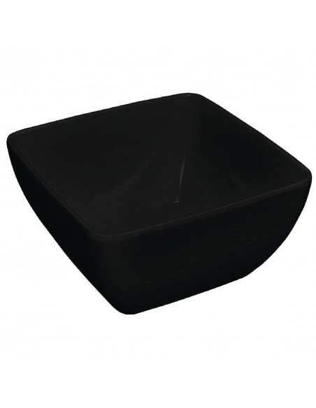 Curved Black Melamine Bowl 11in