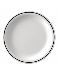 Kristallon Black Band Melamine Plates 230mm