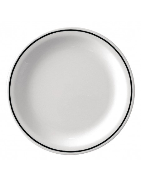 Kristallon Black Band Melamine Plates 230mm