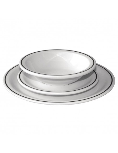 Kristallon Black Band Melamine Plates 230mm