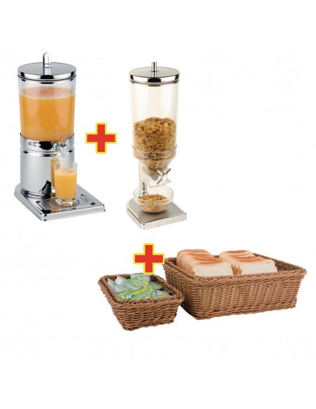 APS Breakfast Service Set with Cereal Dispenser, Juice Dispenser and Baskets