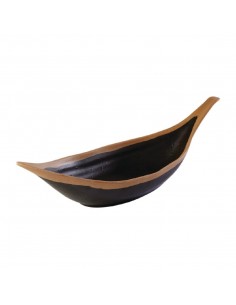 APS Crocker Leaf Bowl Brown. 305mm length