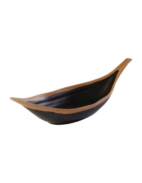 APS Crocker Leaf Bowl Brown. 305mm length