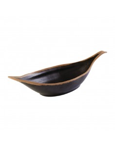 APS Crocker Leaf Bowl Brown. 420mm length