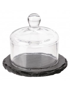 APS Slate Tray with Glass Cloche