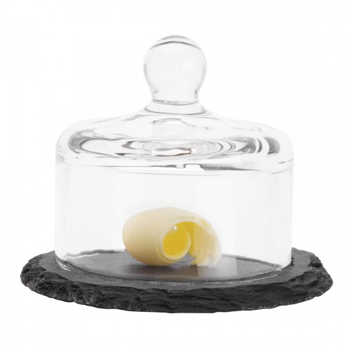 APS Slate Tray with Glass Cloche