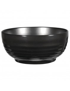 Art de Cuisine Black Glaze Ripple Bowls Large