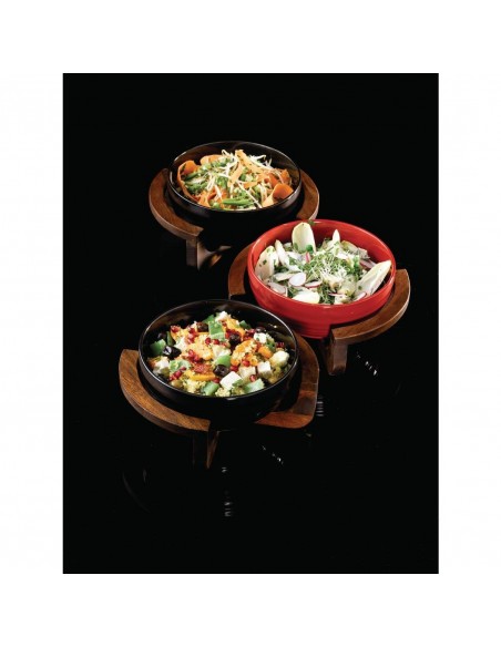 Art de Cuisine Red Glaze Ripple Bowls Large