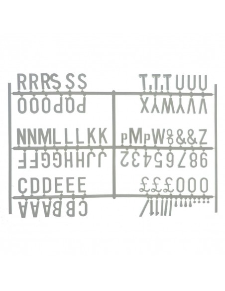 Beaumont Peg Board 20mm Letters 540 Characters White