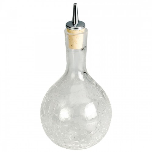 Dash Bottle Round Crackle Glass 330ml