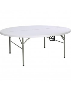 Bolero Round Centre Folding Table 6ft White