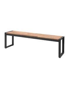 Bolero Acacia Wood and Steel Industrial Benches 1600mm Pack of 2