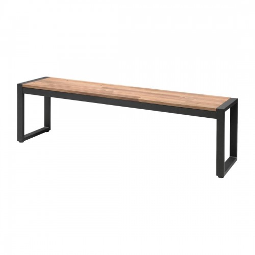 Bolero Acacia Wood and Steel Industrial Benches 1600mm Pack of 2