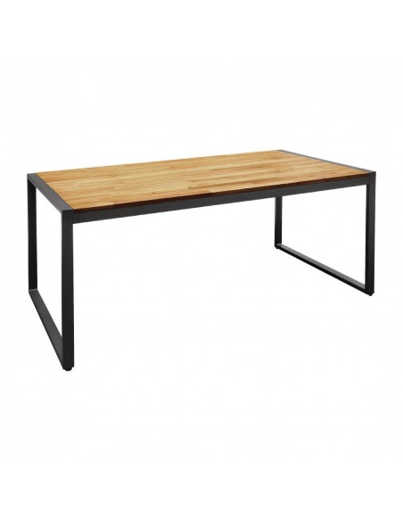 Bolero Acacia Wood and Steel Rectangular Industrial Table 1800mm