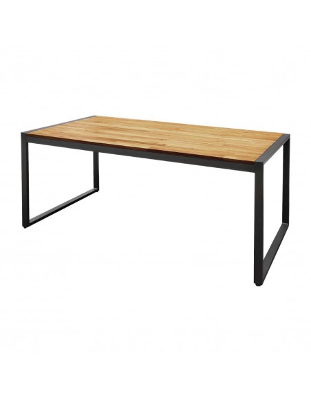 Bolero Acacia Wood and Steel Rectangular Industrial Table 1800mm