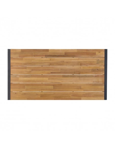 Bolero Acacia Wood and Steel Rectangular Industrial Table 1800mm