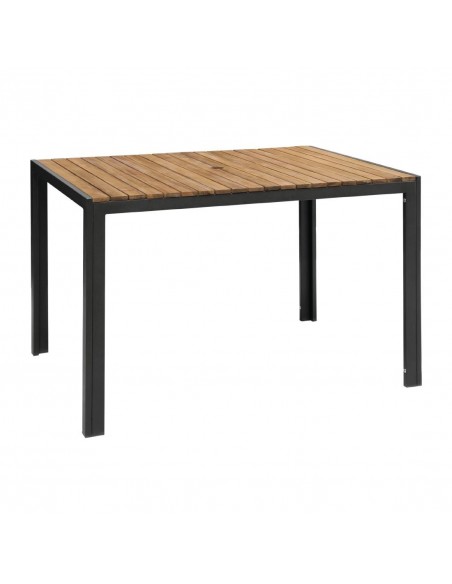 Bolero Acacia Wood and Steel Rectangular Table 1200