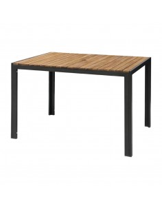 Bolero Acacia Wood and Steel Rectangular Table 1200 2